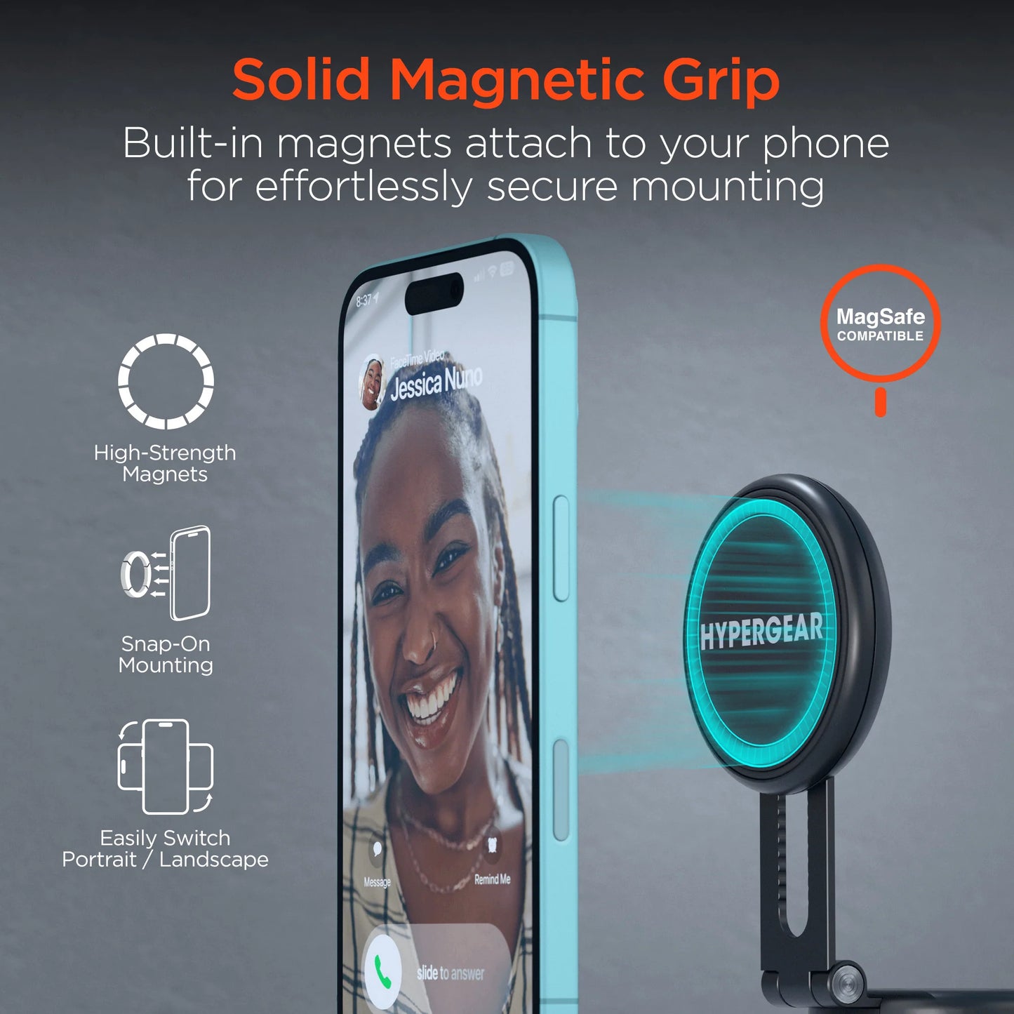Hypergear Mag Vac Magnetic Phone Mount with Vacuum Suction Cup Base